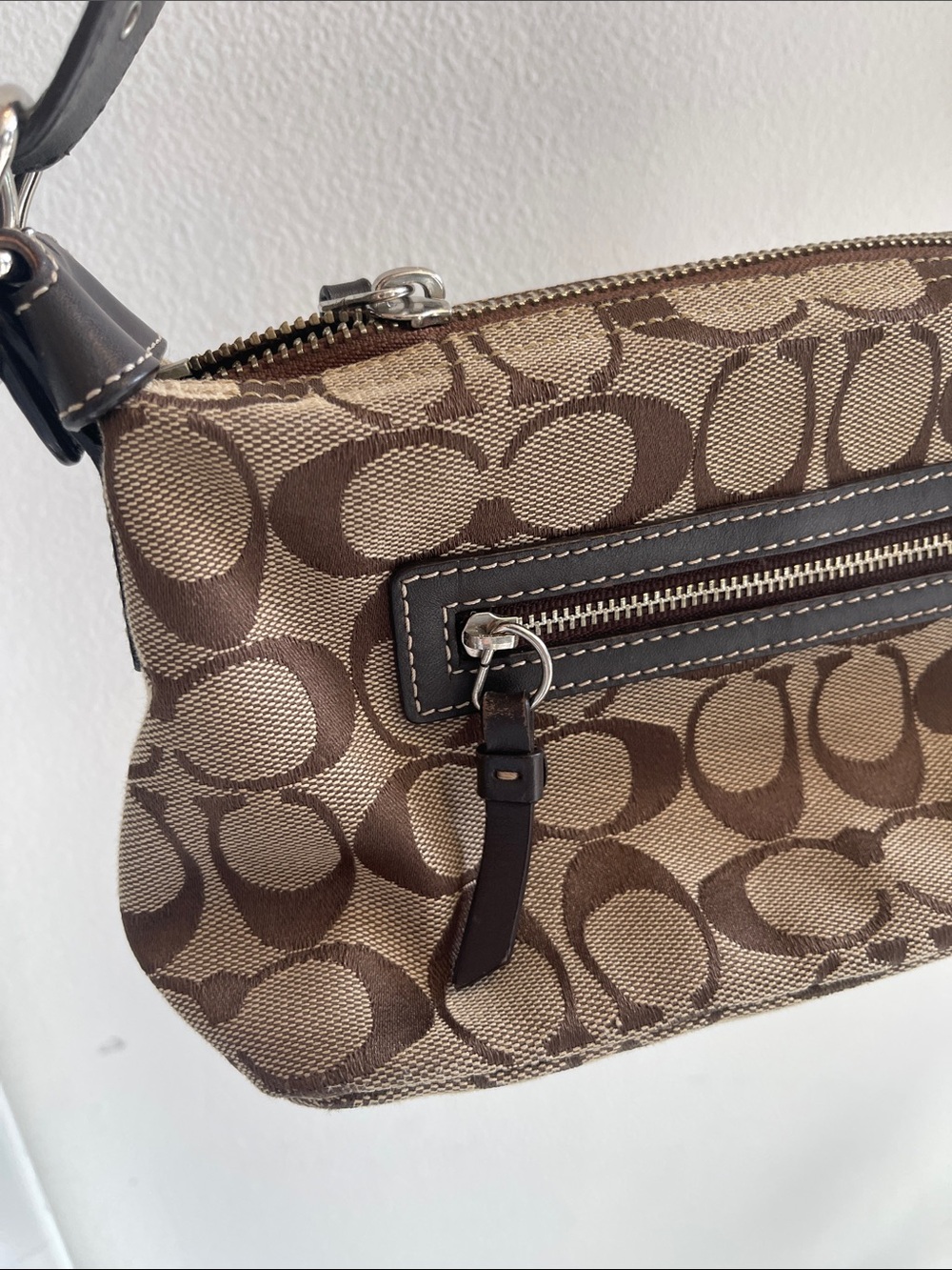 Vintage Coach Y2K Brown Signature Canvas Small Bag - Picture 5 of 12
